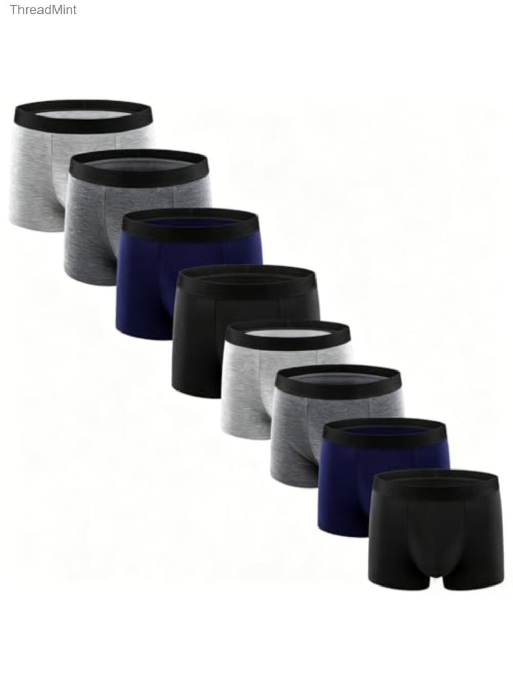 Mens Boxer Briefs 8-Pack Moisture-Wicking Stretch Underwear